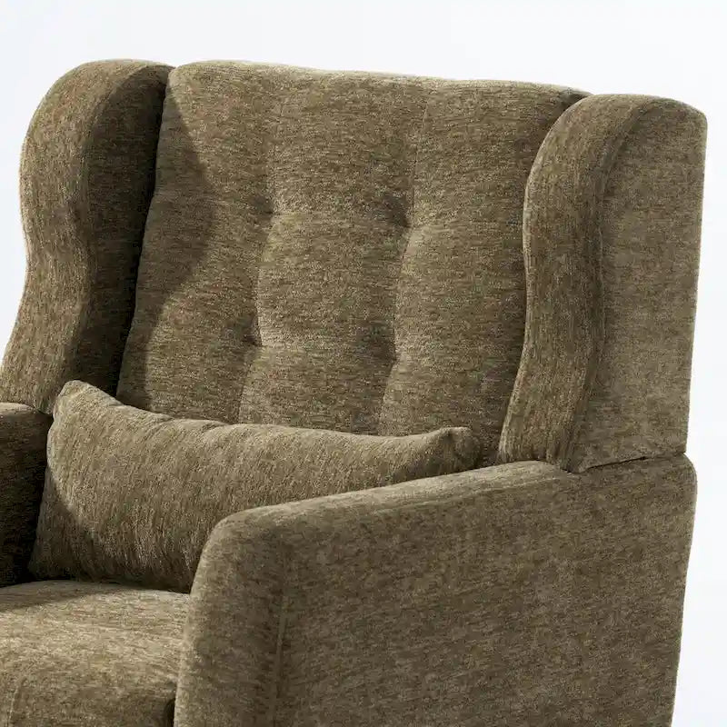 Olive Green 24.21 Button Tufted Arm Chair with Wood Legs
