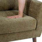 Olive Green 24.21 Button Tufted Arm Chair with Wood Legs
