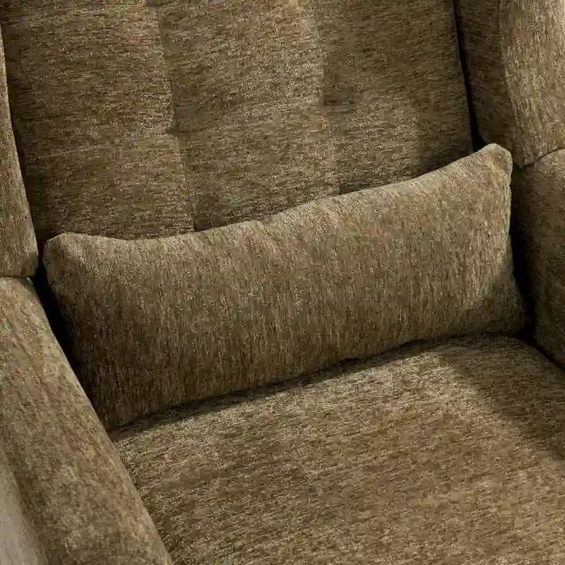 Olive Green 24.21 Button Tufted Arm Chair with Wood Legs