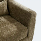 Olive Green 24.21 Button Tufted Arm Chair with Wood Legs