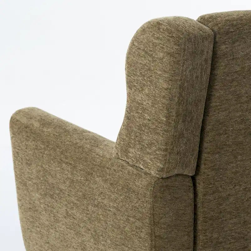 Olive Green 24.21 Button Tufted Arm Chair with Wood Legs
