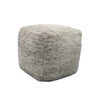 18 Gray Wool Cube Pouf Ottoman