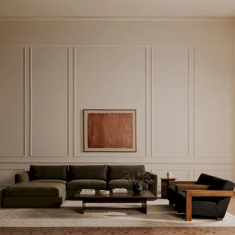 Rio Modular Sofa With Rubber Wood Base - 136.2W x41D x23.6H