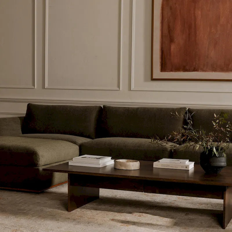 Rio Modular Sofa With Rubber Wood Base - 136.2W x41D x23.6H
