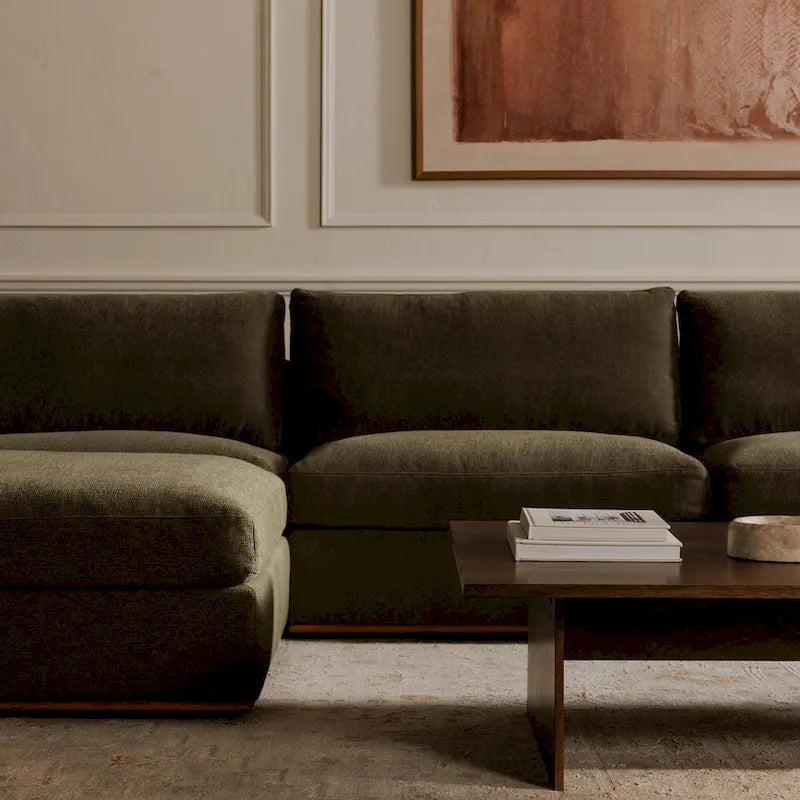 Rio Modular Sofa With Rubber Wood Base - 136.2W x41D x23.6H