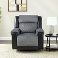 39 Black And Gray Faux Leather And Fabric Manual Recliner