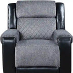39 Black And Gray Faux Leather And Fabric Manual Recliner