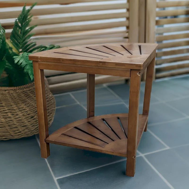 Solid Bamboo Spa Style Corner Bench