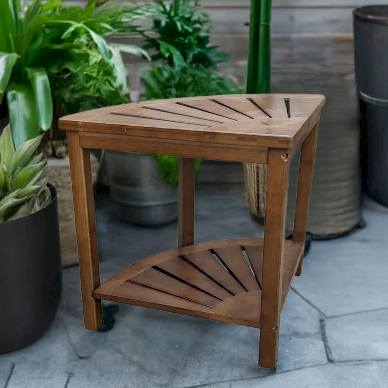 Solid Bamboo Spa Style Corner Bench