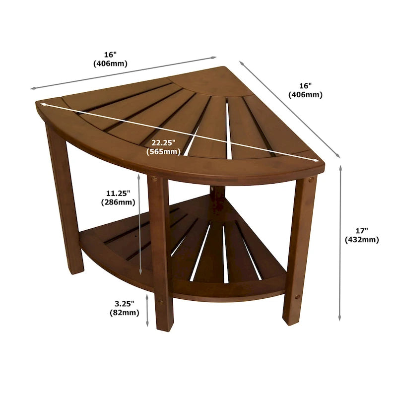 Solid Bamboo Spa Style Corner Bench