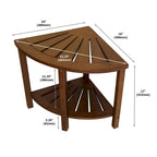 Solid Bamboo Spa Style Corner Bench