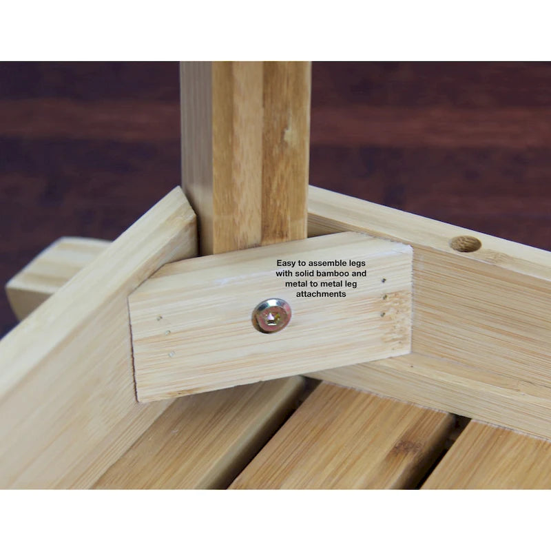 Solid Bamboo Spa Style Corner Bench