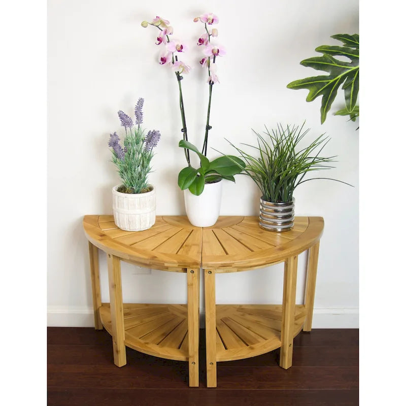 Solid Bamboo Spa Style Corner Bench