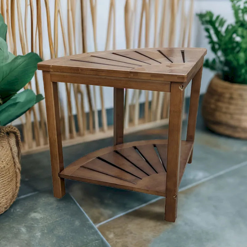 Solid Bamboo Spa Style Corner Bench