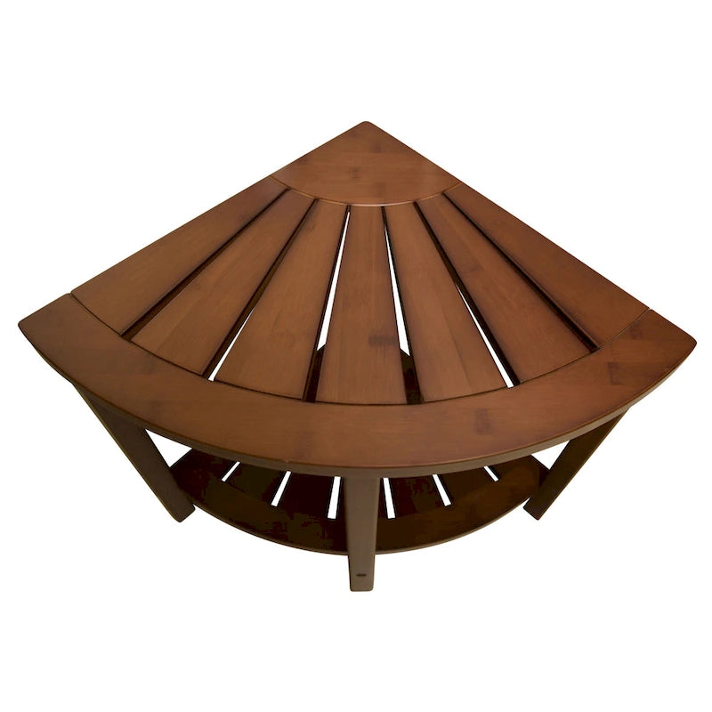 Solid Bamboo Spa Style Corner Bench