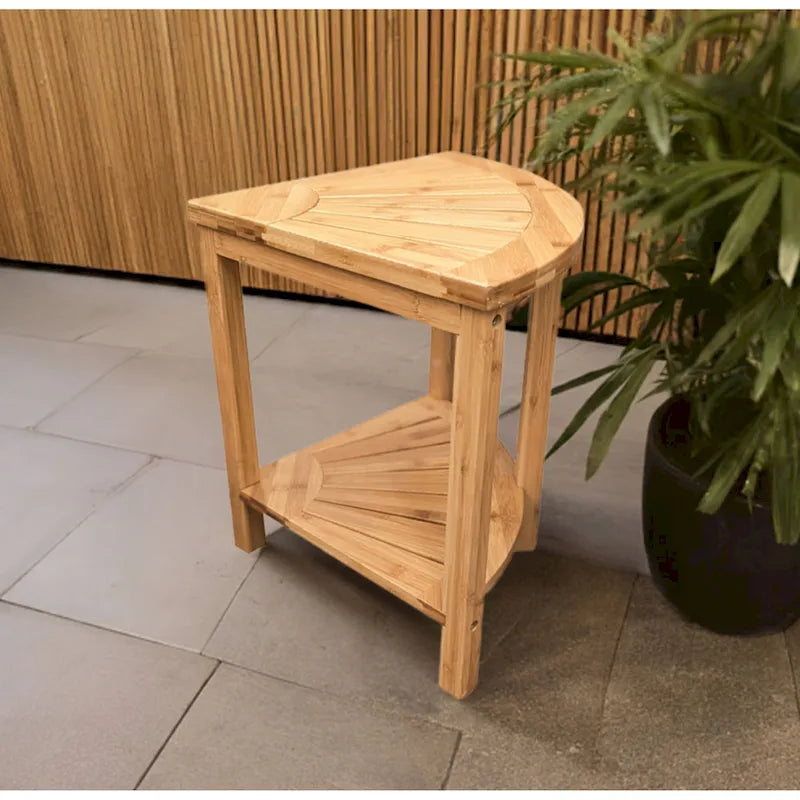 Solid Bamboo Spa Style Corner Bench