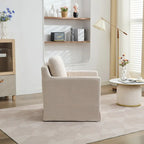 Chenille Upholstered Swivel Accent Chair wSkirted and Metal Base