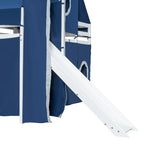 Full Loft Bed with Castle Tent & Tower and Solid Wood Frame, 400lb Capacity, Playhouse Design