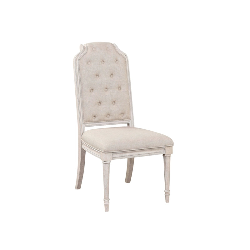 Modern 20 Upholstered Armless Side Chair with Wood Legs and Button Tufted Cushion (2-Pack)