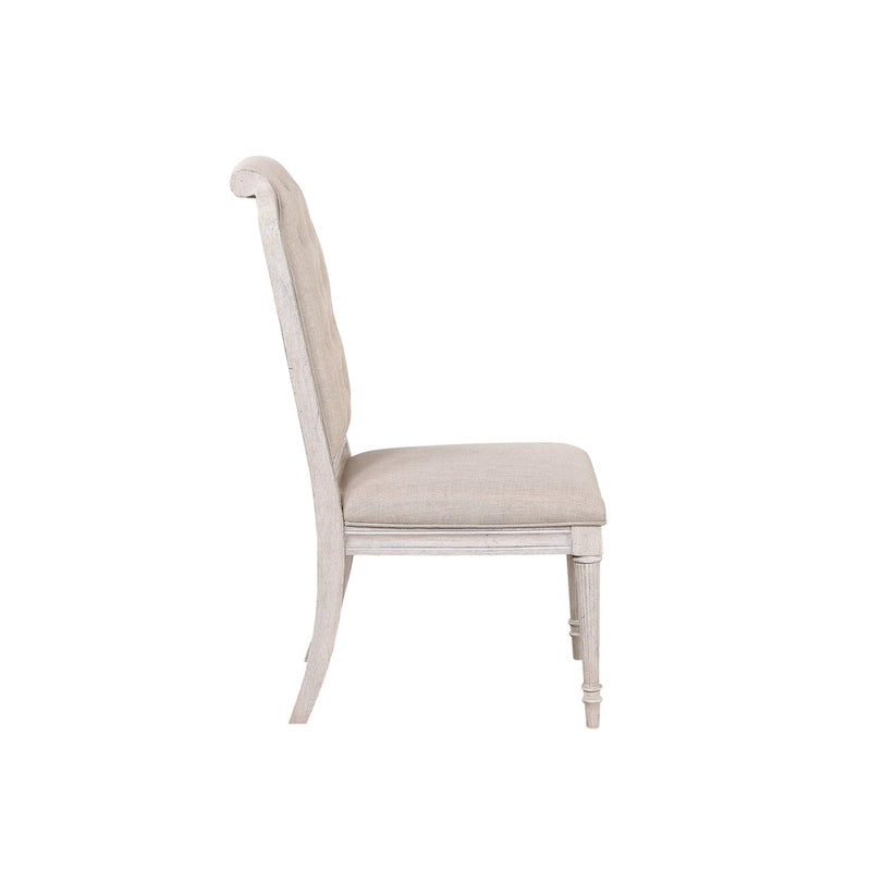 Modern 20 Upholstered Armless Side Chair with Wood Legs and Button Tufted Cushion (2-Pack)