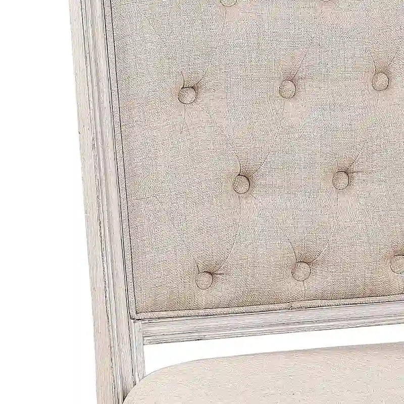 Modern 20 Upholstered Armless Side Chair with Wood Legs and Button Tufted Cushion (2-Pack)