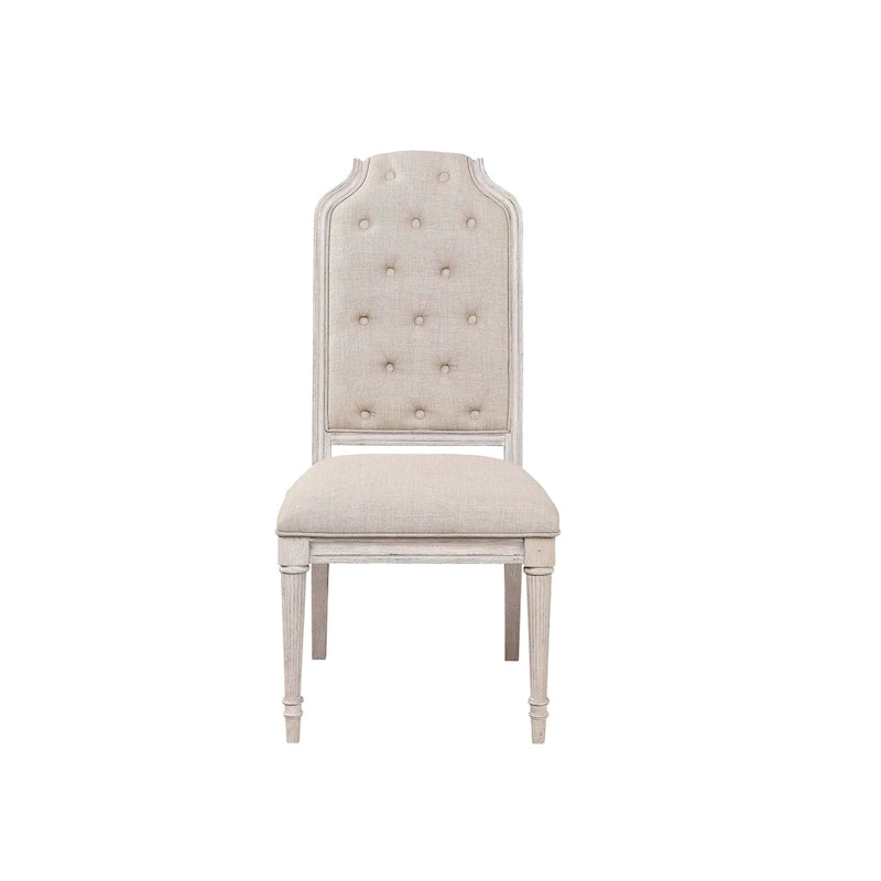 Modern 20 Upholstered Armless Side Chair with Wood Legs and Button Tufted Cushion (2-Pack)
