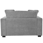 Gray Modern 53.5 Chaise Lounge Chair with Solid Wood Legs and Pillows for Living Room
