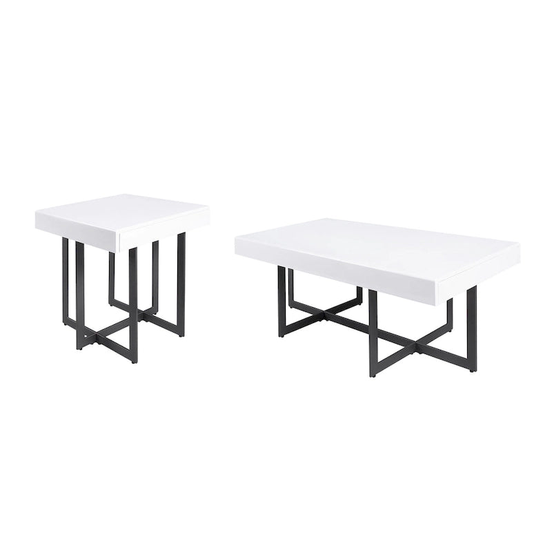 Contemporary Steel 2-Piece Storage Coffee Table