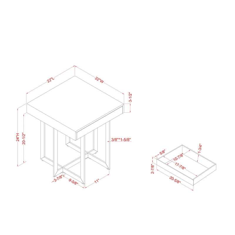 Contemporary Steel 2-Piece Storage Coffee Table