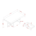 Contemporary Steel 2-Piece Storage Coffee Table