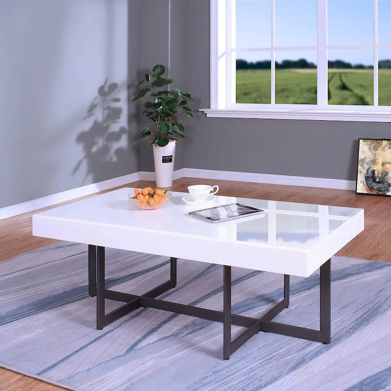 Contemporary Steel 2-Piece Storage Coffee Table