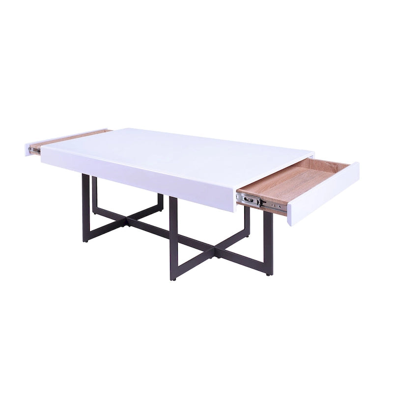 Contemporary Steel 2-Piece Storage Coffee Table