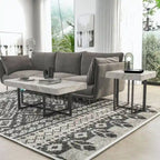 Contemporary Steel 2-Piece Storage Coffee Table
