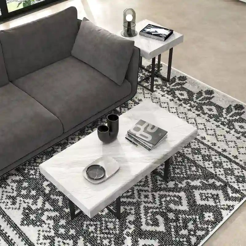 Contemporary Steel 2-Piece Storage Coffee Table