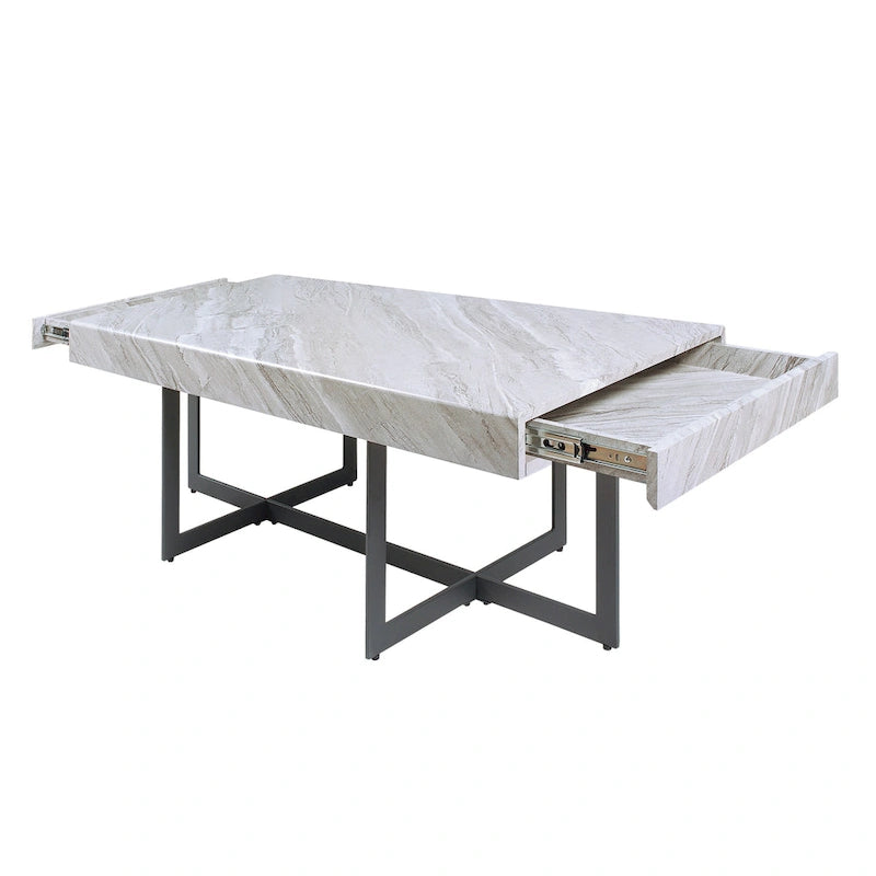 Contemporary Steel 2-Piece Storage Coffee Table
