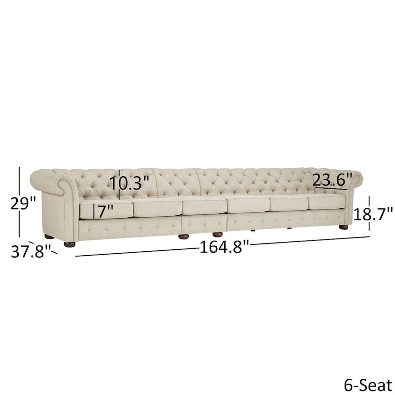4-Seat Modular Chesterfield Sofa