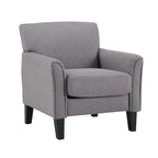 Modern Accent Chair with Flared Arms and Wood Grain Feet