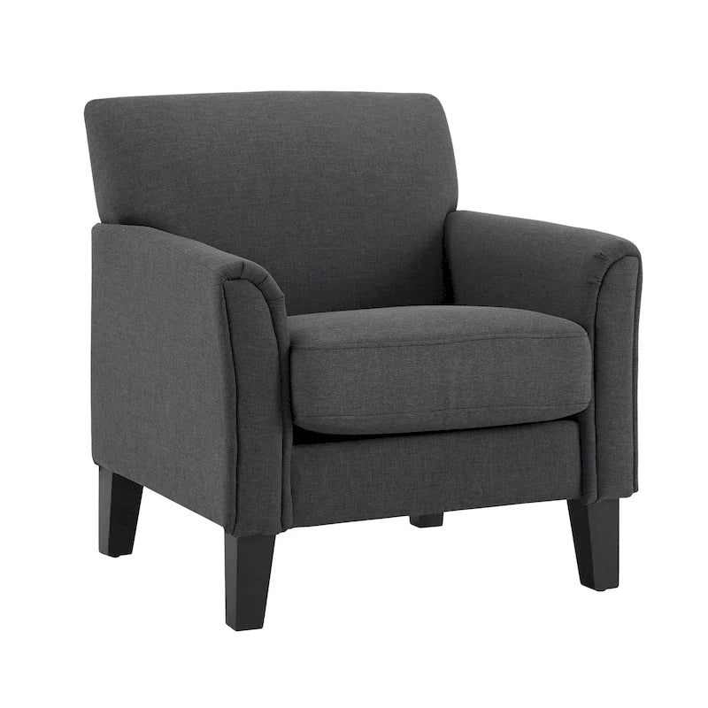 Modern Accent Chair with Flared Arms and Wood Grain Feet