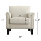 Modern Accent Chair with Flared Arms and Wood Grain Feet