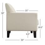 Modern Accent Chair with Flared Arms and Wood Grain Feet