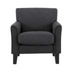 Modern Accent Chair with Flared Arms and Wood Grain Feet