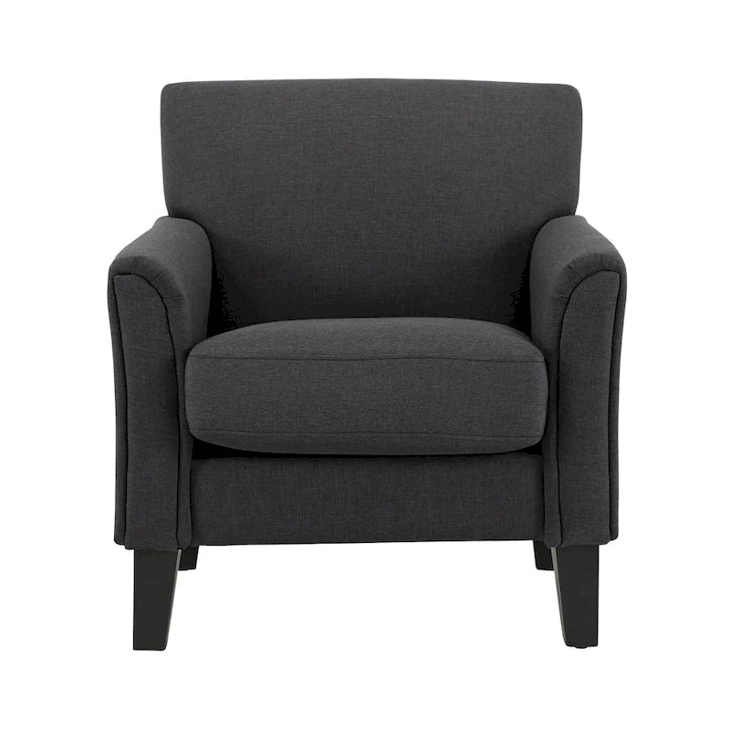 Modern Accent Chair with Flared Arms and Wood Grain Feet