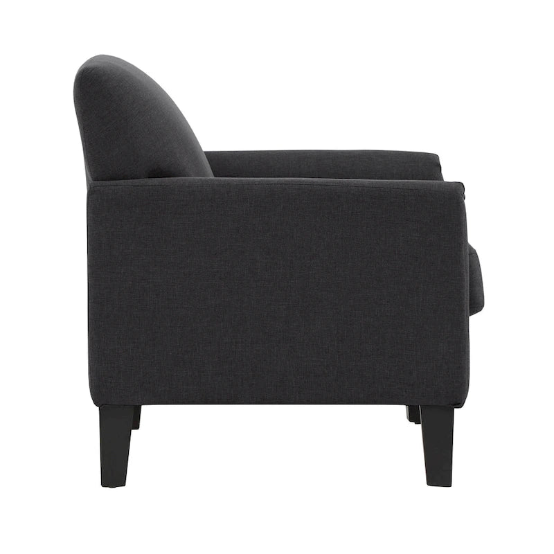 Modern Accent Chair with Flared Arms and Wood Grain Feet