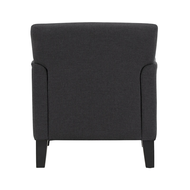 Modern Accent Chair with Flared Arms and Wood Grain Feet