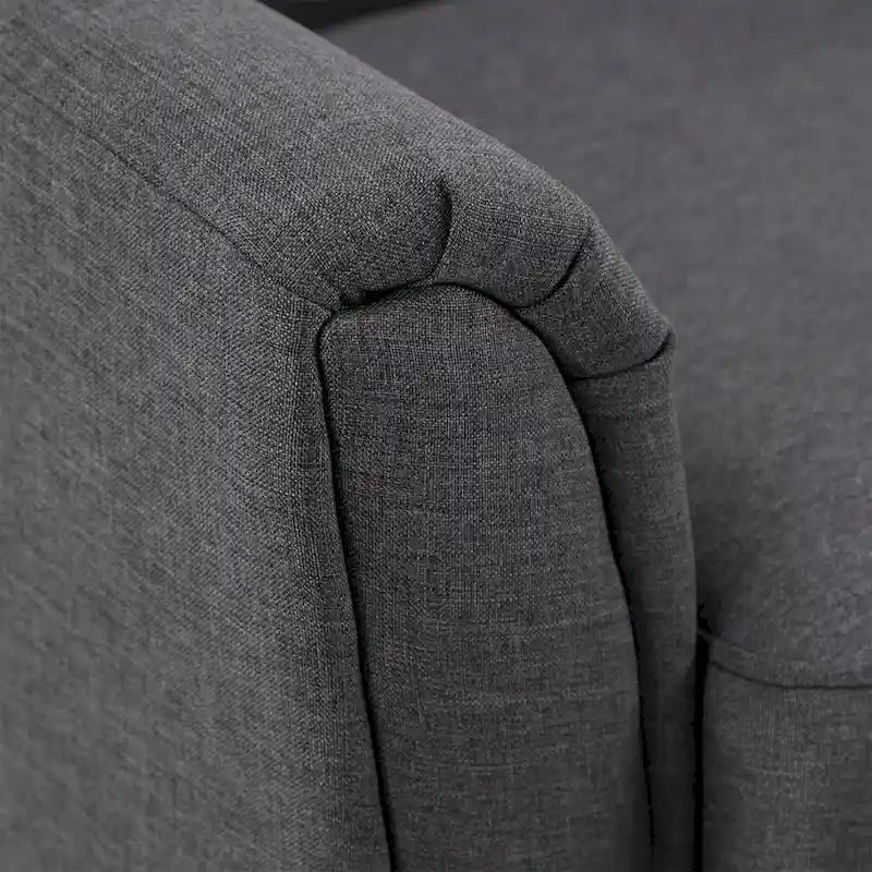 Modern Accent Chair with Flared Arms and Wood Grain Feet