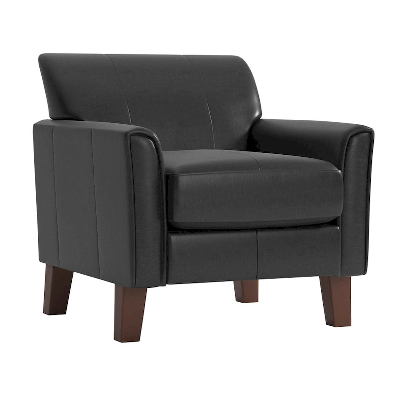 Modern Accent Chair with Flared Arms and Wood Grain Feet