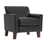 Modern Accent Chair with Flared Arms and Wood Grain Feet