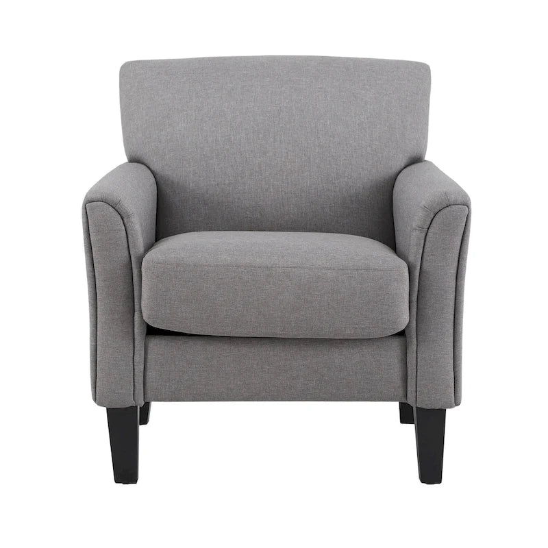 Modern Accent Chair with Flared Arms and Wood Grain Feet