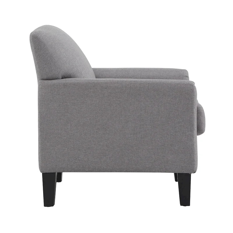 Modern Accent Chair with Flared Arms and Wood Grain Feet