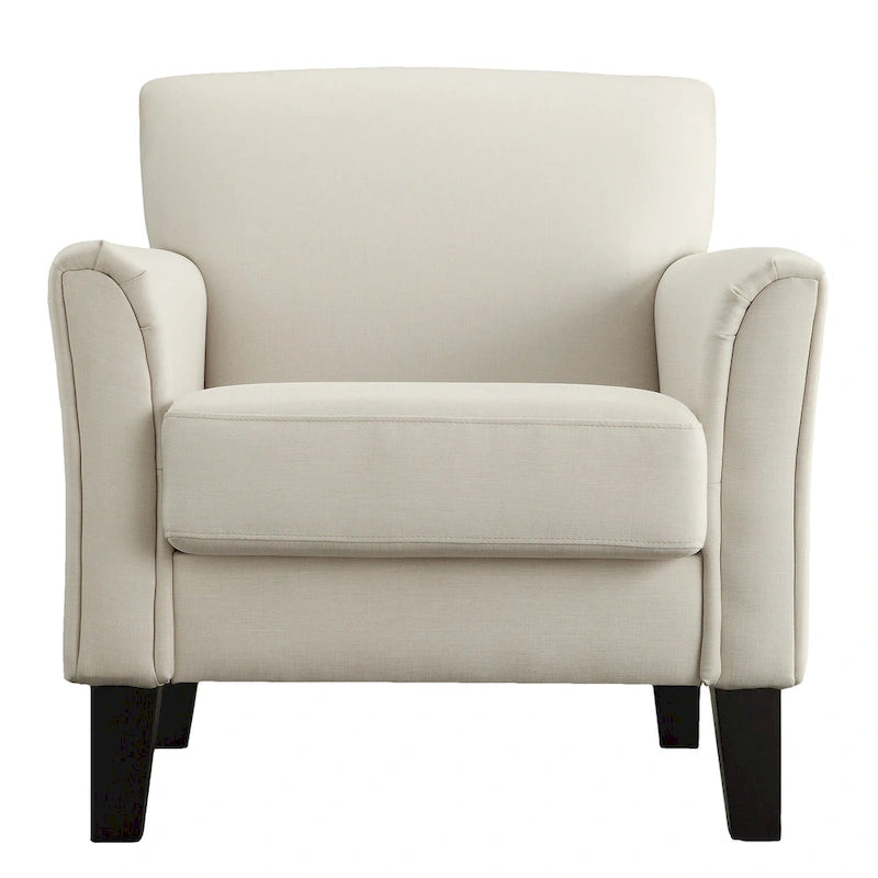 Modern Accent Chair with Flared Arms and Wood Grain Feet